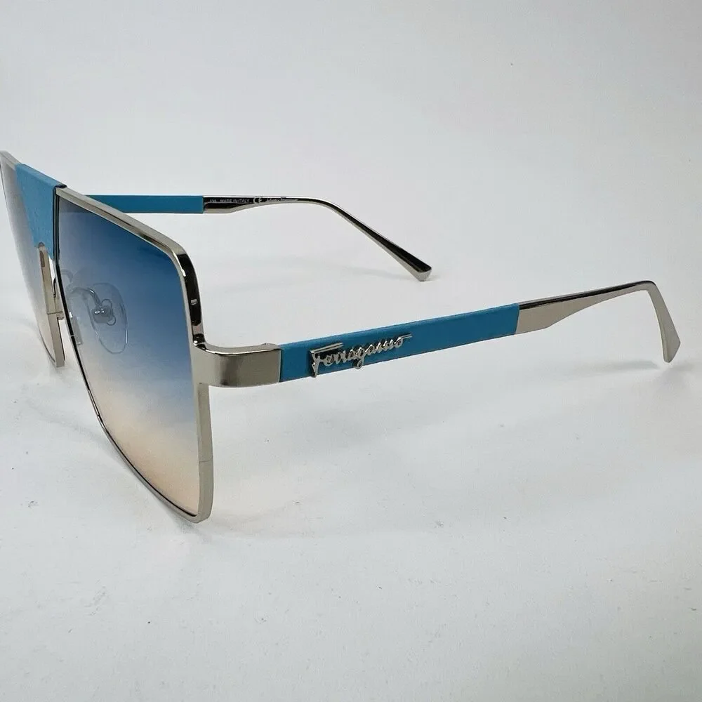 Salvatore Ferragamo‎ SF221 237 Palladium Blue Sunglasses 59-15-140 Gradient